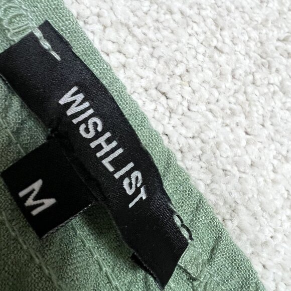 Wishlist Romper Women’s Green Sleeveless Size Medium Pockets Linen Blend - Picture 10 of 11